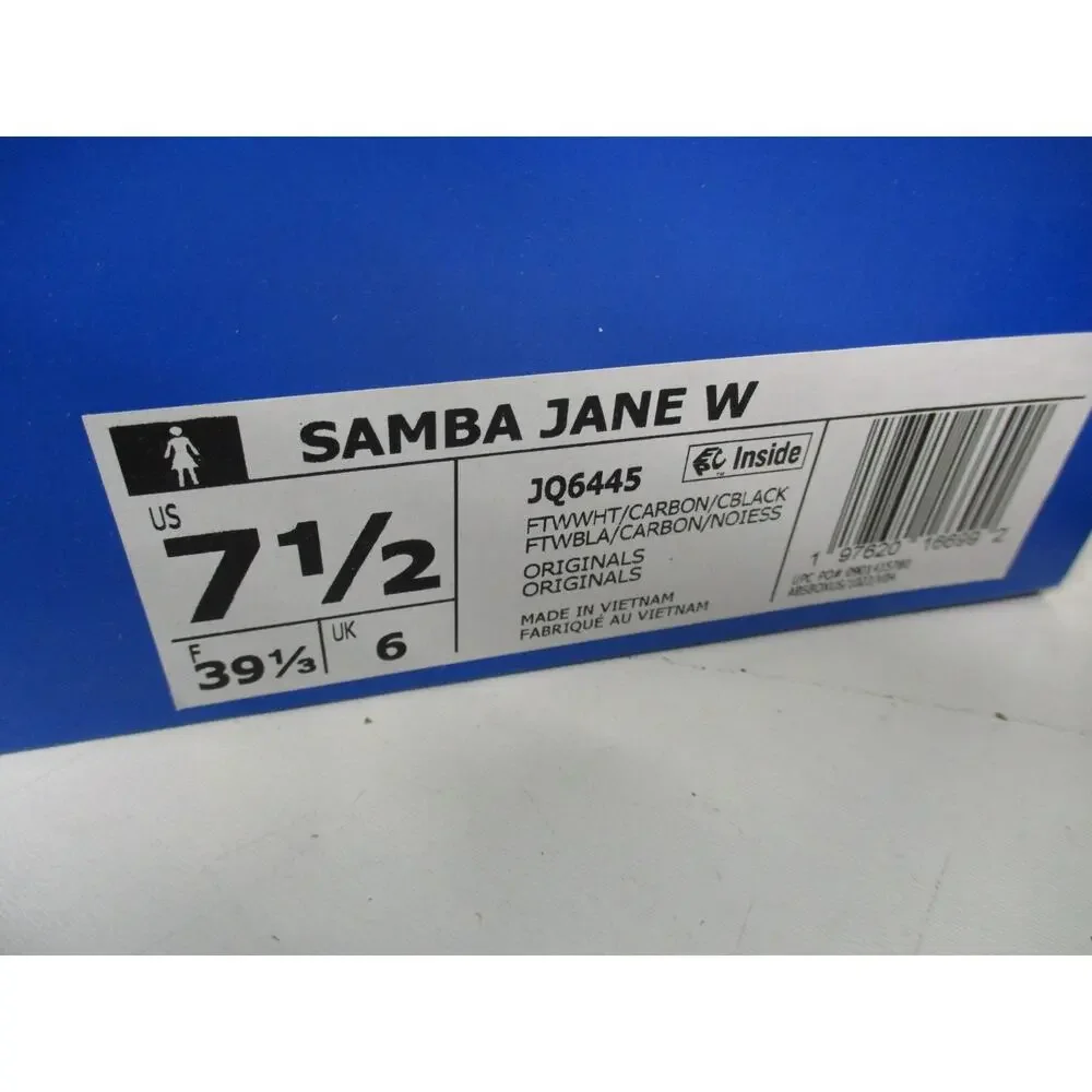 Adidas Samba Jane Shoes Black White Gum JQ6445 Womens Sz 7.5